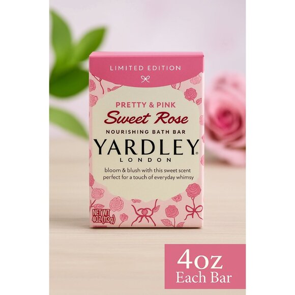 3 Yardley® London Pretty & Pink SWEET ROSE Bath Bars LIMITED EDITION 4.0 oz - Picture 3 of 7